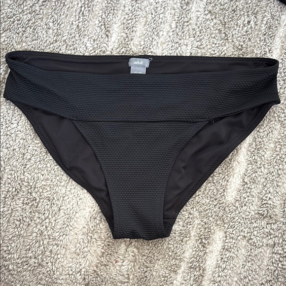 Aerie American Eagle Black Women's Textured Swim Bottoms - Picture 1 of 6